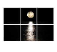 Paneles acústicos Art, paquete 6 pinturas arte pared grandes autoadhesivas para decoración paredes, paneles absorbentes sonido para estudio grabación, sala estar, 183 x 122 cm (Pale Moon Rises)