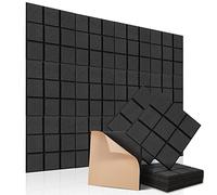 Paneles acústicos cuadrados autoadhesivos, 12 unidades, absorción de sonido de alta densidad para paredes, techos, madera y puertas, panel acústico, placa acústica, nueve patrones