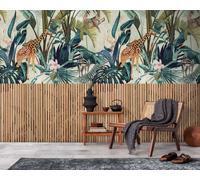 Livingwalls WTD 398531 - Papel pintado fotográfico (3,71 x 2,80 m), diseño de animales en color beige, marrón y azul