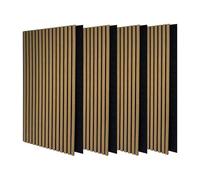 Paneles Acústicos de Madera Real, Panel para Pared Rectangular Decorativo 3D con Tejido de fieltro, Aislante con Chapa de Madera, Pack 4 unidades de 120 x 60 x 2,1 cms (2,88 m²) (Roble Natural)