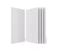Paneles acústicos grandes autoadhesivos 120 x 60 x 0,9 cm - 4 unidades de paneles acústicos blancos con diseño de venas de hojas para pared y puerta | Placa acústica decorativa acústica para estudio