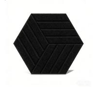 Paneles acústicos hexagonales Color Personalizado, 34,5 x 30 x 0,9 cm Alta Densidad autoadhesivos, Paneles absorbentes para Piano y Estudio,Black a,12 Pack