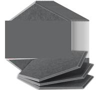 Paneles Acústicos Hexagonales Paneles insonorizados de alta densidad resistentes al fuego que absorben el ruido y eliminan los ecos Para el estudio(45 River Gray,12 Pcs,0.8cm Medium Density)