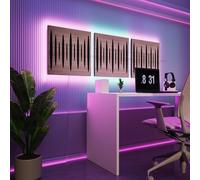 Paneles acústicos LED para pared con luz RGB | Control de eco y absorción sonora | Tratamiento acústico elegante con retroiluminación ambiental | [3x PULSAR - Separados | Sonoma]