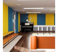 Paneles Acusticos Paneles de Espuma Autoadhesivos Insonorizantes para Paredes y Techos, Paneles Acústicos de Gran Tamaño, Panel de Amortiguación con Cancelación de Sonido(Orange)