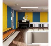 Paneles Acusticos Paneles de Espuma Autoadhesivos Insonorizantes para Paredes y Techos, Paneles Acústicos de Gran Tamaño, Panel de Amortiguación con Cancelación de Sonido(Beige)