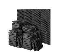 Paneles Acusticos Paneles de pared insonorizados autoadhesivos 12 a 48 piezas, baldosas espuma acústica, reducción ruido for estudio en casa, dormitorio, barra insonorizante(Black-24PCS)