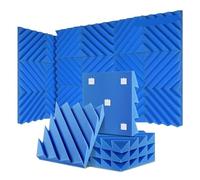 Paneles acústicos para paredes 12/24 Pcs Home Studio Acoustic Absorption Panel Groove Sound Absorber High Density 3d Decorative Wall Panels(LXC-Blue,12 Pcs,High Density)