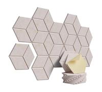 Paneles acústicos para paredes 12 Pack Hexagon Self-adhesive Acoustic Panels Y- Lined Design Sound Proof Foam Home Studio Wall Stickers(Gray 1)