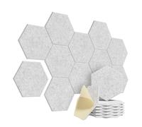 Paneles AcúSticos Para Paredes 12 Pack Hexagonal Self-adhesive Acoustic Panels Sound Proof Foam Y-Lined Design to Absorb Noise Eliminate Echoes(Basic Hexagon Grey)