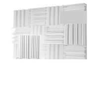 Paneles Acústicos para Paredes 12 Pack Noise Absorption Foam Wall Panel Soundproof Studio Recording Drum Room Sound Isolation Treatment Padding(White,30x30x5cm,High Density)