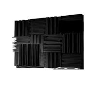 Paneles AcúSticos Para Paredes 12 Pack Noise Absorption Foam Wall Panel Soundproof Studio Recording Drum Room Sound Isolation Treatment Padding(Black,30x30x5cm,Medium Density)