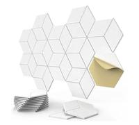 Paneles acústicos para paredes 12Pack Self-adhesive Acoustic Panel Y-Lined Sound Proof Wall Panels for Home Offices Studio 30x26x0.9cm(White)