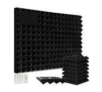 Paneles acústicos para paredes 12Pcs Acoust Insulation Foam Wall Panel Soundproof Self Adhesive Sponge Pad Studio Noise Absorbing Treatment Indoor Decor(Medium Density)