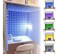 Paneles acústicos portátiles, Cabina de sonido de fabricación propia, for una sola persona, reduce el ruido y cuenta con aislamiento.(Gris)