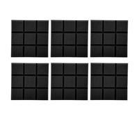 Paneles de absorción de sonido 6 uds Panel de absorción acústica retardante de llama de alta densidad de poliuretano para reducción de ruido(Negro)