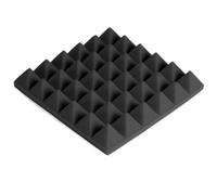 Paneles de amortiguación de ruido de 30 x 30 cm, paneles insonorizados de alta densidad de 50 mm, panel de espuma acústica de color amarillo, rojo y gris, 12 piezas(Black)