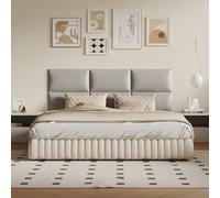 Paneles de cabecero tapizados para montar en la pared, piel sintética gris claro, 24 x 12 pulgadas, paquete de 9 - Acolchado insonorizado ajustable para camas Queen y King, decoración de pared moderna