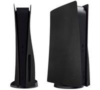 Paneles de Carcasa para Consola PS5 Disc Edition, Accesorios para PlayStation 5 Placas Frontales Protectoras (Fibra de Carbono Negro)