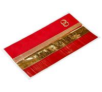 Paneles de cera decorados, mezcla de color rojo/dorado, 3 mitades de cera, aprox. 200 x 50 x 0,5 mm, una tira de cera y un signo especial, para modelar y decorar velas.