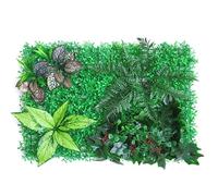 Paneles De Césped Artificial Verde, Paquete De 12 Piezas, Valla De Césped, Fondo De Césped Artificial, Ideal For Cercas De Jardín, Privacidad Y Decoración Del Hogar(Style H)