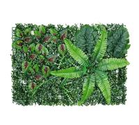 Paneles De Césped Artificial Verde, Paquete De 12 Piezas, Valla De Césped, Fondo De Césped Artificial, Ideal For Cercas De Jardín, Privacidad Y Decoración Del Hogar(Style B)