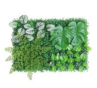 Paneles De Césped Artificial Verde, Paquete De 12 Piezas, Valla De Césped, Fondo De Césped Artificial, Ideal For Cercas De Jardín, Privacidad Y Decoración Del Hogar(Style I)