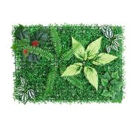 Paneles De Césped Artificial Verde, Paquete De 12 Piezas, Valla De Césped, Fondo De Césped Artificial, Ideal For Cercas De Jardín, Privacidad Y Decoración Del Hogar(Style E)