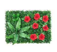 Paneles De Césped Artificial Verde, Paquete De 12 Piezas, Valla De Césped, Fondo De Césped Artificial, Ideal For Cercas De Jardín, Privacidad Y Decoración Del Hogar(Style D)