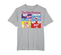 Paneles de cómic de The Pink Panther Camiseta, Hombre Tallas Grandes, Gris Jaspeado, 2X Alto