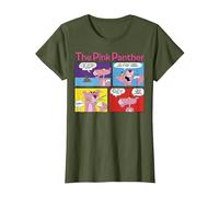 Paneles de cómic de The Pink Panther Camiseta, Mujer, Verde Oliva, 3XL