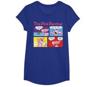 Paneles de cómic de The Pink Panther Camiseta, Niñas, Azul Real, M