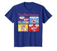 Paneles de cómic de The Pink Panther Camiseta, Niños, Azul Real, 4 años