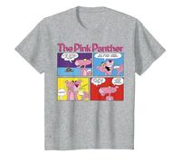 Paneles de cómic de The Pink Panther Camiseta, Niños, Gris Jaspeado, 2 años