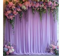Paneles de Cortina de Fondo de Lavanda sin Arrugas de 10 pies x 10 pies, Cortinas de Fondo de fotografía de poliéster, Suministros de decoración del hogar para Fiestas de Boda