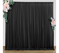 Paneles de Cortina de telón de Fondo Negro sin Arrugas de 10 pies x 10 pies, Cortinas de telón de Fondo de poliéster para fotografía, Suministros de decoración del hogar