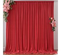 Paneles de Cortina de telón de Fondo Rojo sin Arrugas de 10 pies x 10 pies, Cortinas de telón de Fondo de poliéster para fotografía, Suministros de decoración del hogar