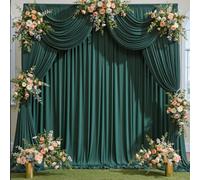 Paneles de Cortina de telón de Fondo Verde negruzco sin Arrugas, Cortinas de poliéster para fotografía, Suministros de decoración del hogar de Fiesta de Boda de 10 pies x 40 pies