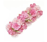 Paneles de decoración de pared florales hechos de rosas de seda y hortensias perfectos para crear espacios románticos para eventos (rosa oscuro)