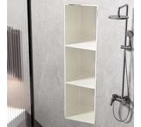 Paneles de ducha de acero inoxidable 304, armario de medicina de metal empotrado multicapa con agujero de drenaje, ideal para soluciones de almacenamiento de baño y cocina