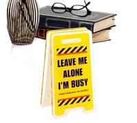 Paneles De Escritorio Divertidos - Soporte De Panel Leave Me Alone | Señal De Advertencia Para Colegas | Tamaño De Escritorio Déjame Solo, Estoy Ocupado Signo | Déjame Tranquilo, Estoy ocupado