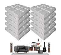 Paneles de espuma a prueba de sonido, paneles de amortiguación de ruido,10x Rolando de prueba de sonido - Azulejos resistentes al sonido resistentes al fuego de alta densidad de 12x12x22x2 pulgadas pa