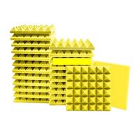 Paneles de espuma acústica 6/12/24 paneles de espuma insonorizados for estudio y karaoke, tratamiento pared con reducción ruido almohadillas esponja(Yellow,12 Pcs With Tapes)