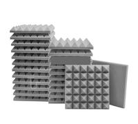 Paneles de espuma acústica 6/12/24 paneles de espuma insonorizados for estudio y karaoke, tratamiento pared con reducción ruido almohadillas esponja(Gray,12 Pcs With Tapes)