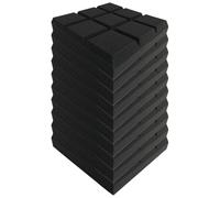 Paneles de espuma acústica, paneles de espuma a prueba de sonido,10x Estudio de espuma de cancelación de ruido | Azulejos resistentes al sonido resistentes al fuego de alta densidad de 12x12x22x2 pulg