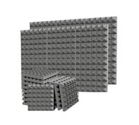 Paneles de espuma acústica Paneles de espuma acústica con diseño piramidal 12 unidades, color gris, 30 x 5 cm, aislamiento acústico y absorción sonido for paredes techos(GRAY)