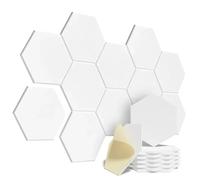 Paneles de espuma acústica Paquete de 12/6/1 Paneles acústicos autoadhesivos hexagonales espuma insonorizados Diseño con líneas en Y for absorber el ruido y eliminar los ecos Negro(Type 3,9MM 1 PACK)