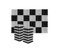 Paneles de espuma acústica Tratamiento de estudio insonorizado 25 x 5 cm for aislamiento acústico y absorción del sonido(12Black12Grey)