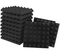 Paneles de espuma insonorizantes de 2 pulgadas, paneles acústicos negros for pared, 30 x 30 x 5 cm, 24 unidades