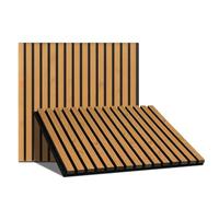 Paneles de listones de madera para pared y techo, paquete de 2 paneles de madera que absorben el sonido, paneles de madera de pared grandes de 23.6 x 23.6 pulgadas para decoración de interiores,